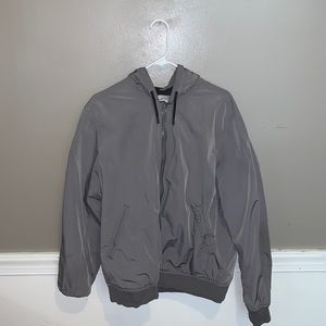 Grey reflective bomber jacket